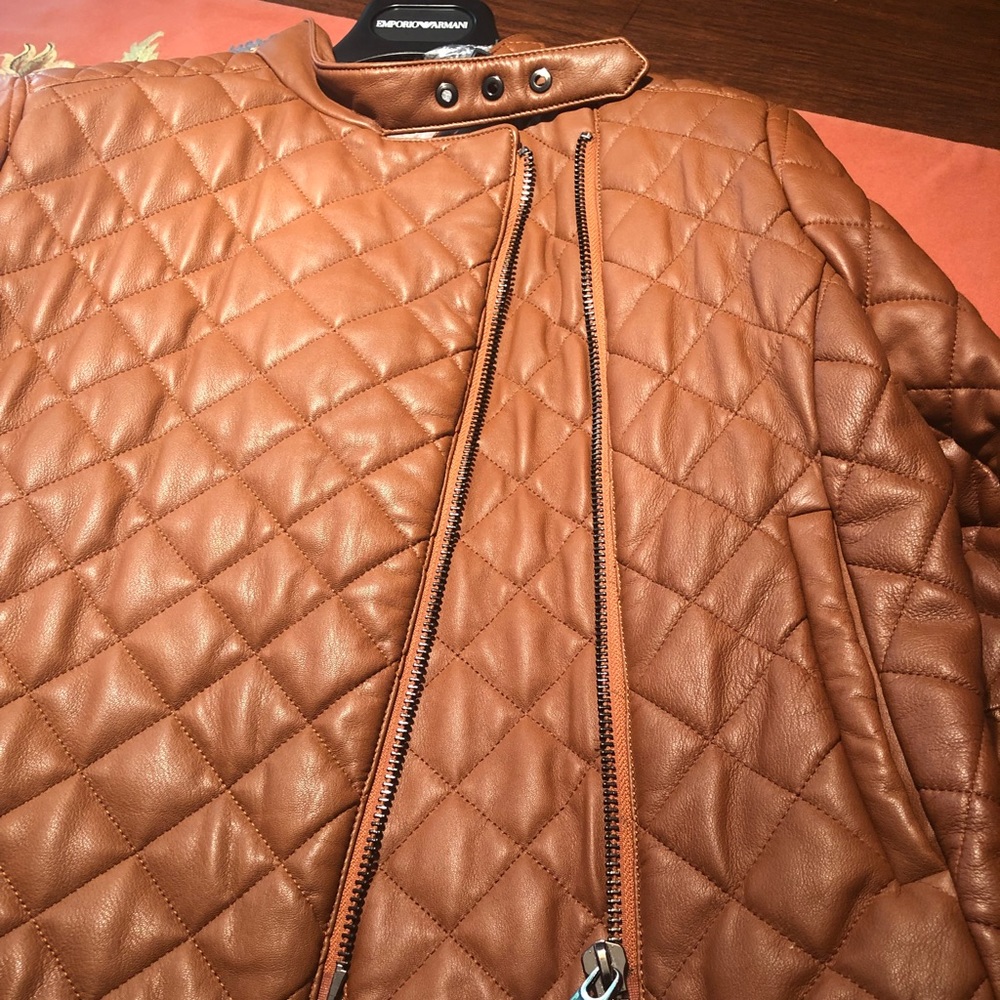 Emporio Armani leather bomber jacket